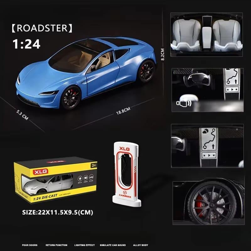 

1:24 сплава Tesla Sports Car Model литой металлический игрушечный автомобиль кабриолет игрушка с зарядкой куча мальчик подарок коллективное украшение дома коллекция украшений синий