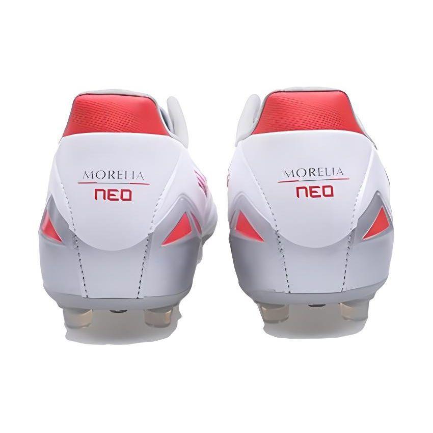 Mizuno Morelia Neo Round Toe Lace-Up AG Artificial Grass Synthetic Leather Kangaroo Football Shoes Unisex Football Shoes White P1GA243560