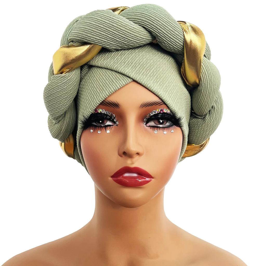 African Headtie African Autogele Cap Women Turban Muslim Female Head Wraps
