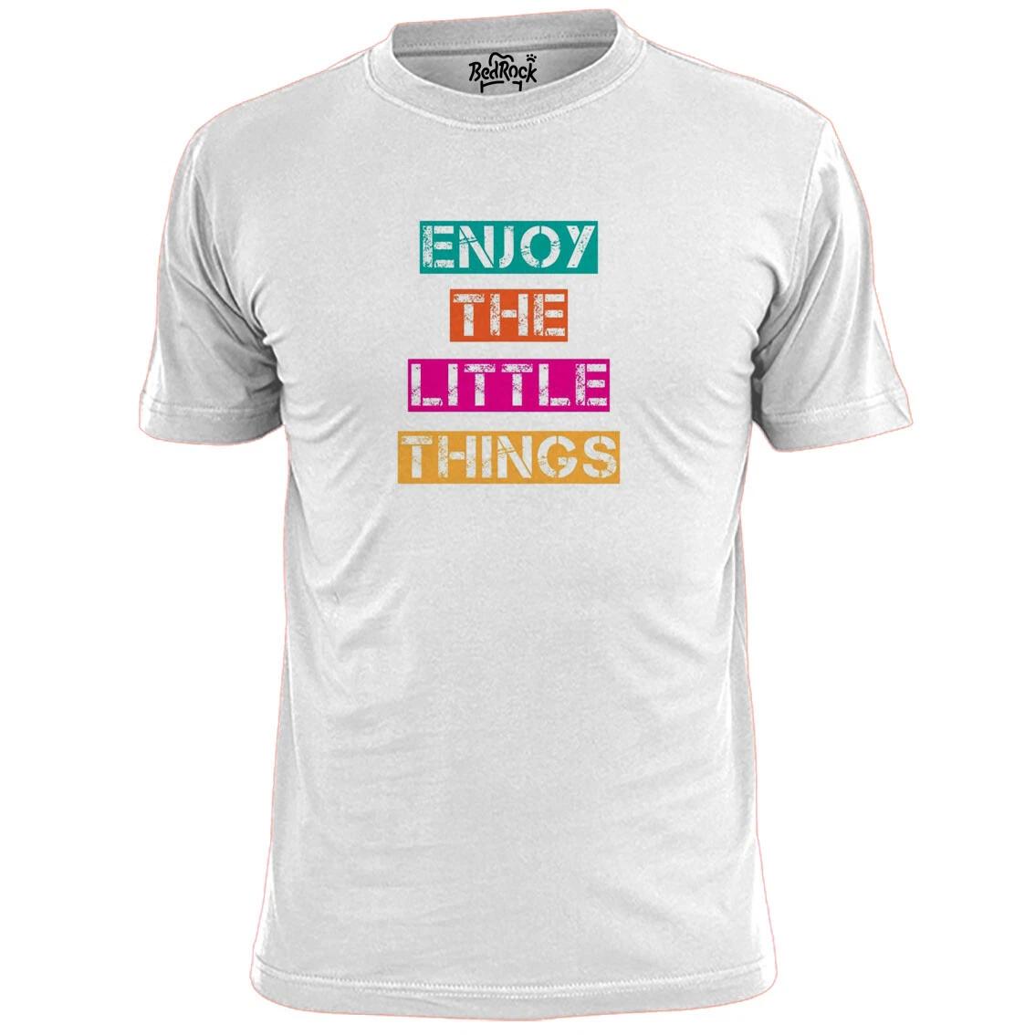Mens Enjoy The Little Things Quote T shirt Positivity 4XL