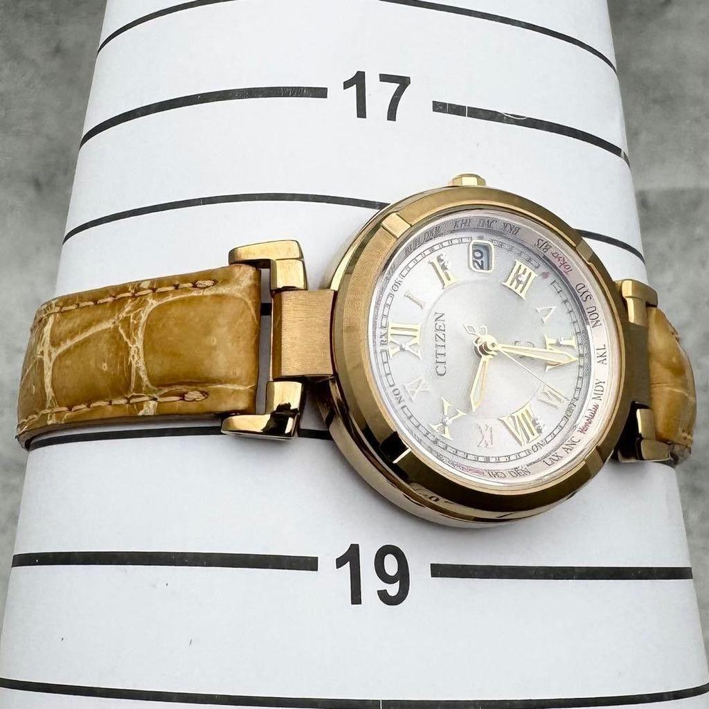 Used Operation CITIZEN xC Citizen Cross Sea Eco Drive Titanium EC1115-08A Gold Happy Flight Watch