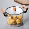 Wutuo Wood Handle Heat-Resistant Glass Soup Pot