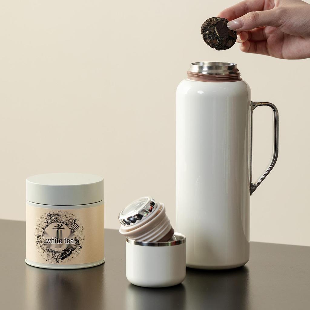 Miyán Home Stainless Steel Insulated Tea Pot - Portable Hot Water Bottle with High-End Gift Box Packaging