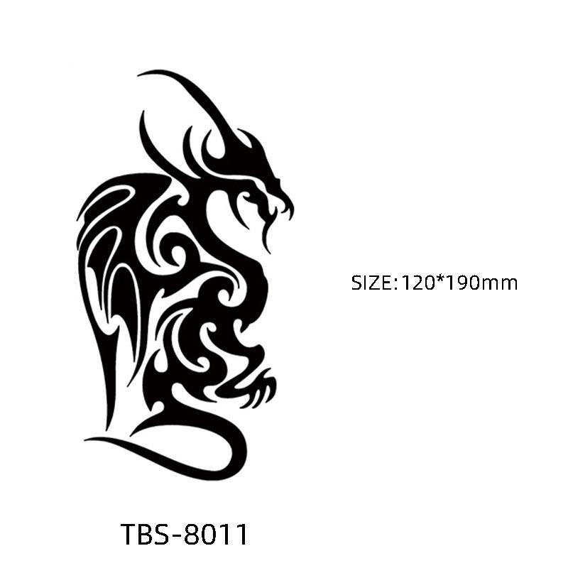 

Водонепроницаемые полуперманентные черно-белые наклейки-татуировки с тотемными цветами 120*190mm