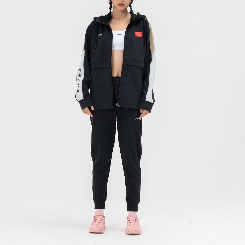 Li-Ning Breathable Sweat-Absorbing Fleece Jogger Pants Unisex Bottoms Black AKLTC43-1