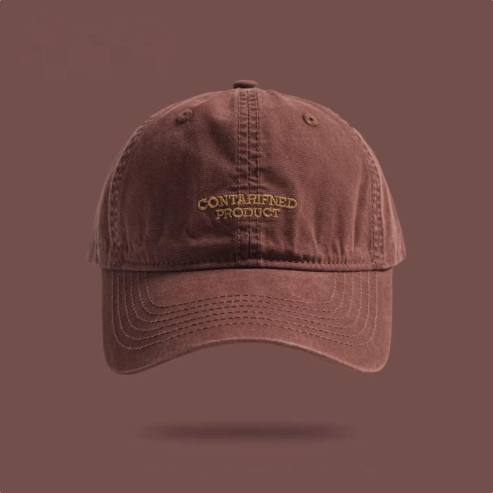 Classic Korean Cotton Baseball Cap for Men Women, Embroidery Letter Plain Vintage, Perfect for Outdoor Daily Wear Streetwear