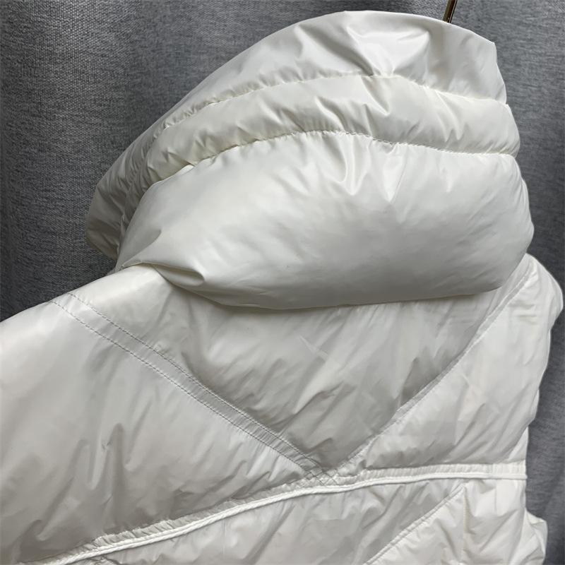 Invierno mujer cuello alto Color sólido sin mangas chaleco cálido cuello alto suelto Chic pato blanco abajo abrigo