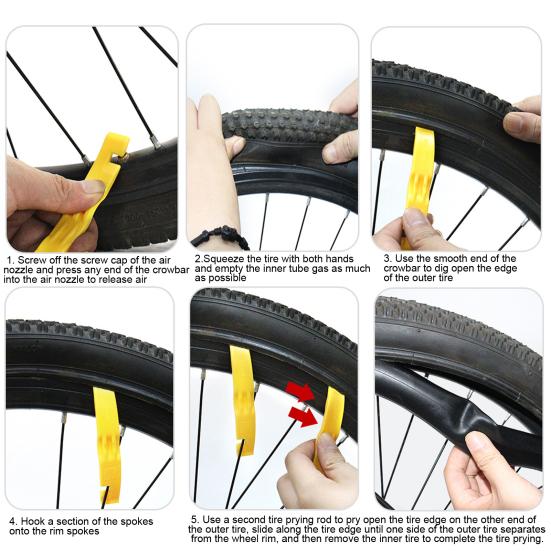 3Pcs Car Repair Tool High Strength Comfortable Grip Impact Resistance Labor-Saving Spoke Hook Tire Removal Nylon Bicycle Outside