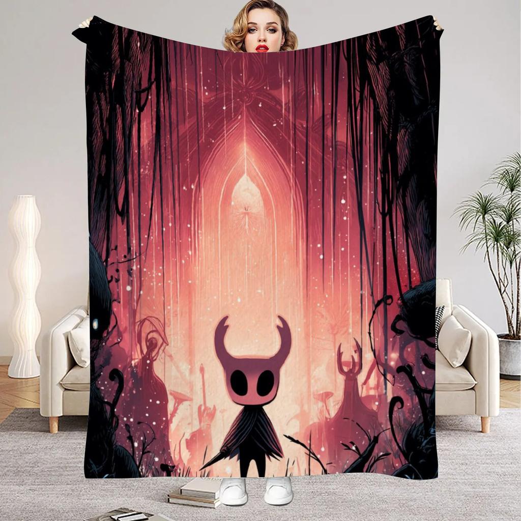 Hollow Knight Blanket Cartoon Game Printed Flannel Blanket for Home Living Room Bedroom Decor New Year Christmas Gift for Fans
