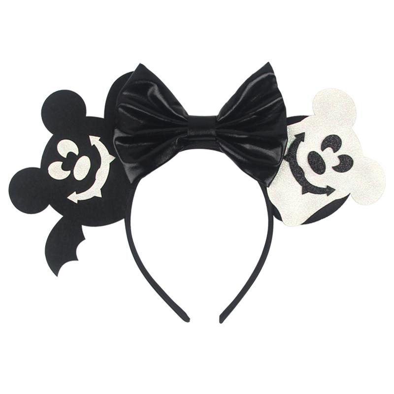 Halloween Mouse Ears Headband Sequins Bow Hairband For Women Featival Party DIY Hair Accessories Boutique