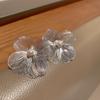 Korean Metal Silver Color Large Flower Earrings For Women Fashion Pearl Stud Earrings Sweet Girls Party Jewelry Accessories Gift