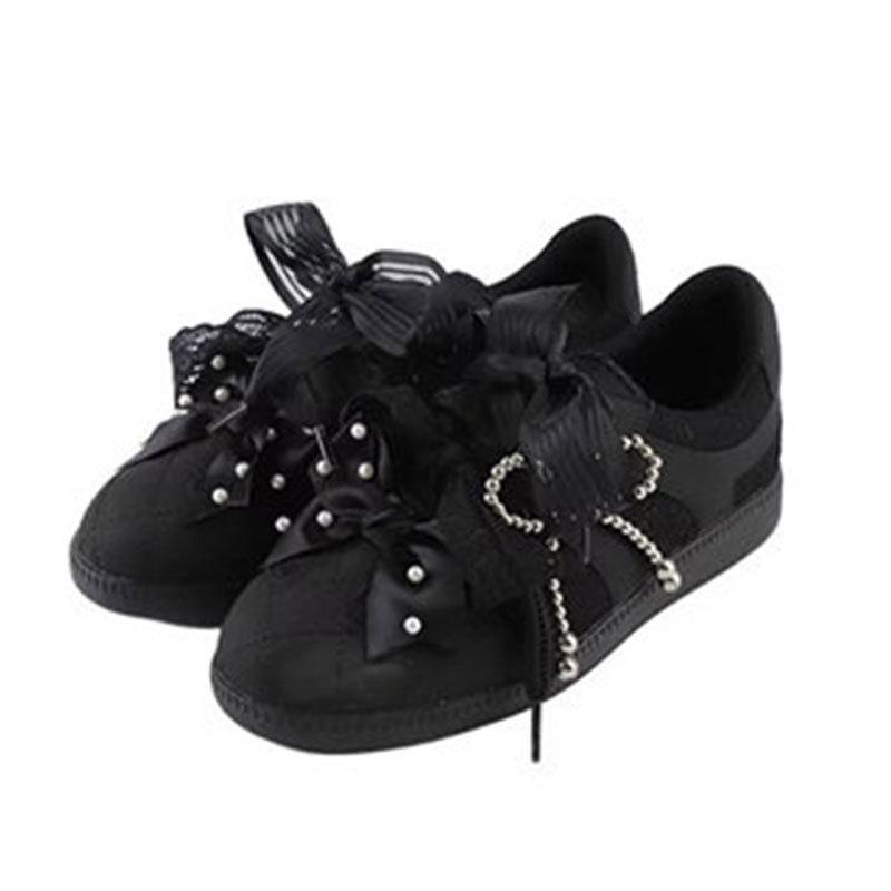 Fashion Luxury breathable Walking Shoes For Women Casual Party Flats Loafers Woman Pearl bow Ladies Jogging Sneakers Fashion Trainers