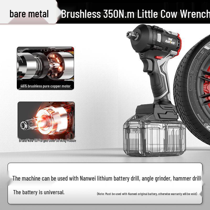 Nanwei Knight Series Brushless High Torque Impact Wrench with Lithium Battery for Auto Repair and Woodworking