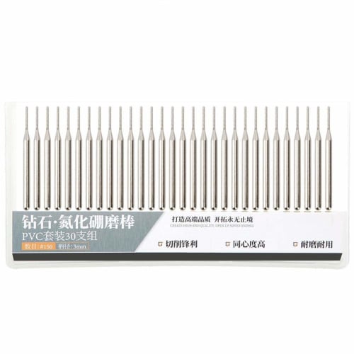 Diamond Drill Bit Set, 30 Bits, 3mm Shank, 1mm Shank, Polishing Bit, Grinding Bit