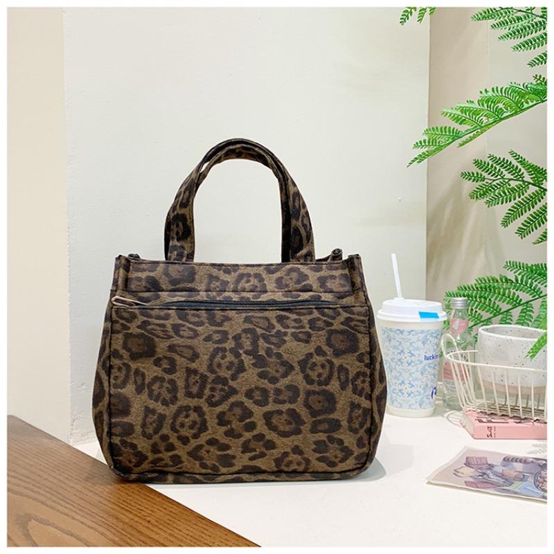 

Large capacity leopard print handbag office worker portable lunch box bag mommy canvas bag handbag handbag handbag handbag