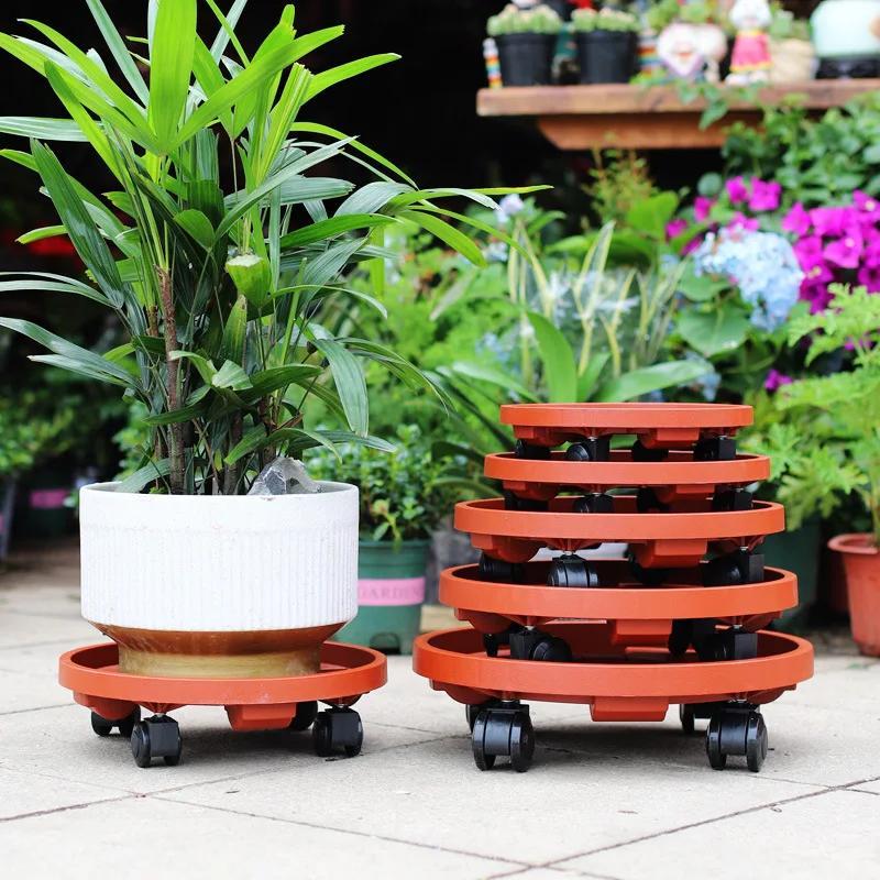 Plant Mover with Wheels Plant Support Roller Universal Flower Base Pot Movable Tray Rack Indoor Outdoor Balcony Stand