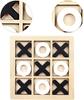 Jeu de Société Tic Tac Toe en Bois pour Deux Joueurs Jeu de Société Interactif Logique & Stratégie Cadeau Fête de Famille Anniversaire Garçons & Filles