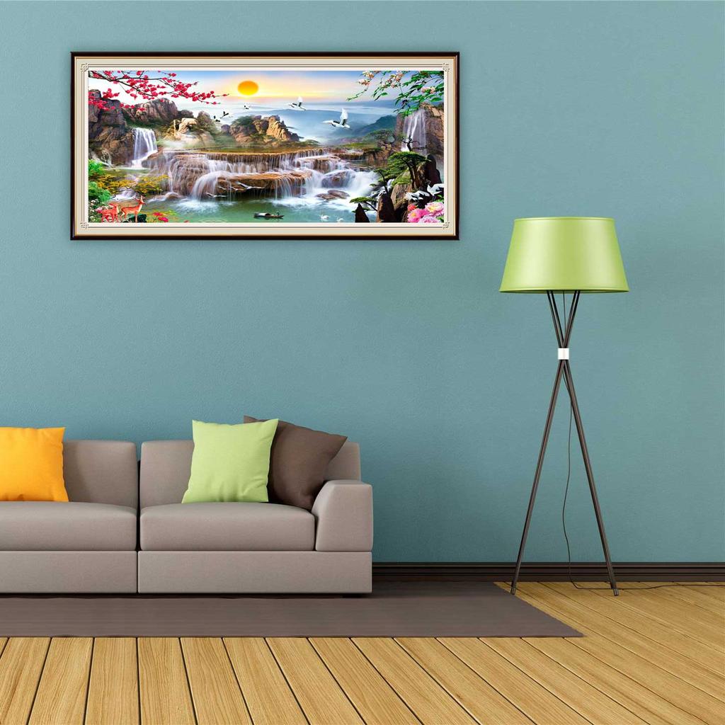 Diamond Painting Spring Scenery 5D DIY Diamond Mosaic Landscape Full Round Diamond Embroidery Tree Crafts Kit Decorative