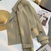 2025 Autumn Women's Khaki Petite Trench Coat: Popular Commuter Casual Top