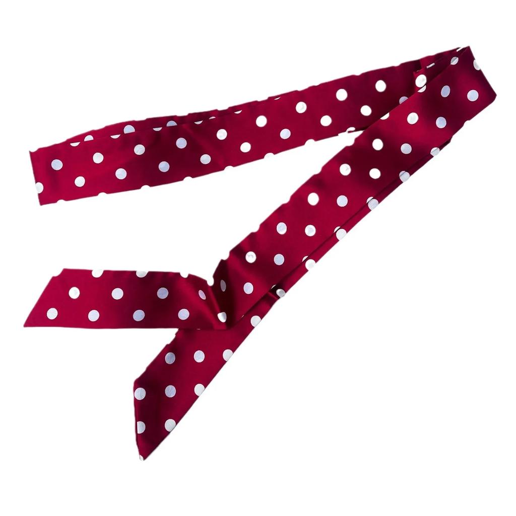 1pc Fashion Ribbon Polka Dot Scarf Printed Thin Scarf Headband Korean Style Neckerchief Long Scarves