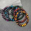 Charm Bracelet Tiger Eye Stone Beads Elastic Beaded Bracelets For Men Women Jewelry