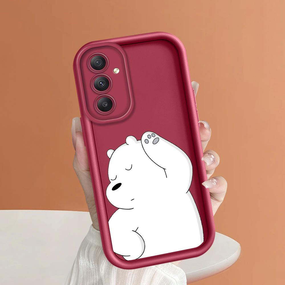 

Мягкий силиконовый квадратный чехол с рисунком лестницы для телефона, полное покрытие, противоударный защитный резиновый чехол для камеры для Samsung Samsung A05S темно-красного