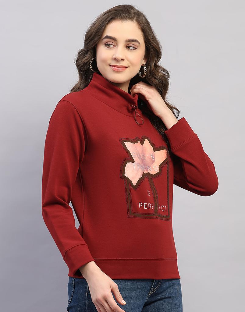 MONTE CARLO Women's High Neck Full Sleeve Sweatshirt