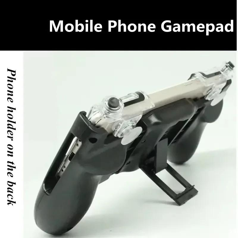 Portable Mobile Phone Gamepad Joystick Controller with Plastic Bracket for Aim Shooting Game Handle Phone Holder