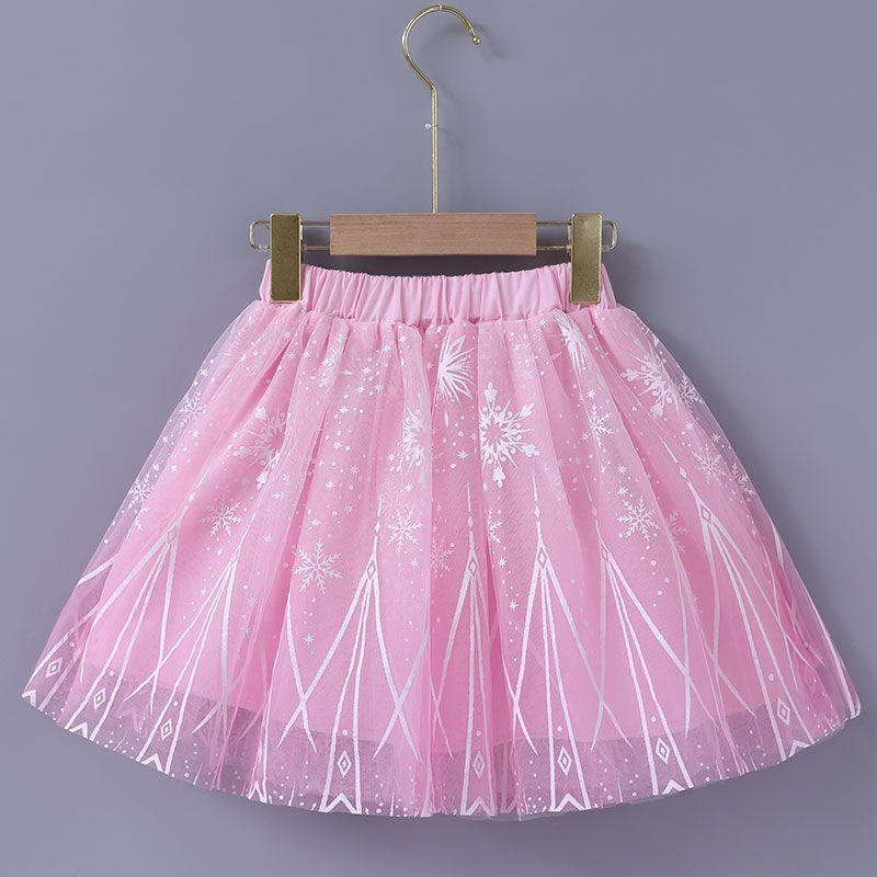 Girls' Colorful Pink Half Skirt New Baby Puff Mesh Versatile Dance Short Skirt