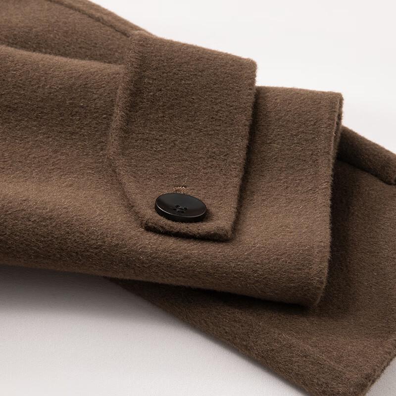 Fanzhen Men's 100% Wool Mid-Length Overcoat