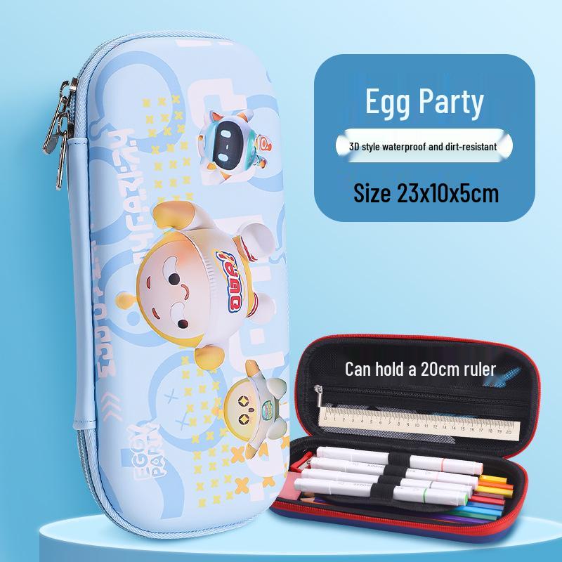 First Grade Double-Layer Magnetic Pencil Case for Boys & Girls: Multifunctional Egg Design
