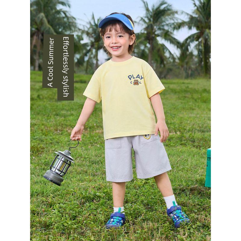 Right-Ou Boys' Cool Short-Sleeve T-Shirt 2026 Summer New Children's Clothing Antibacterial Thin Top for Kids and Babies