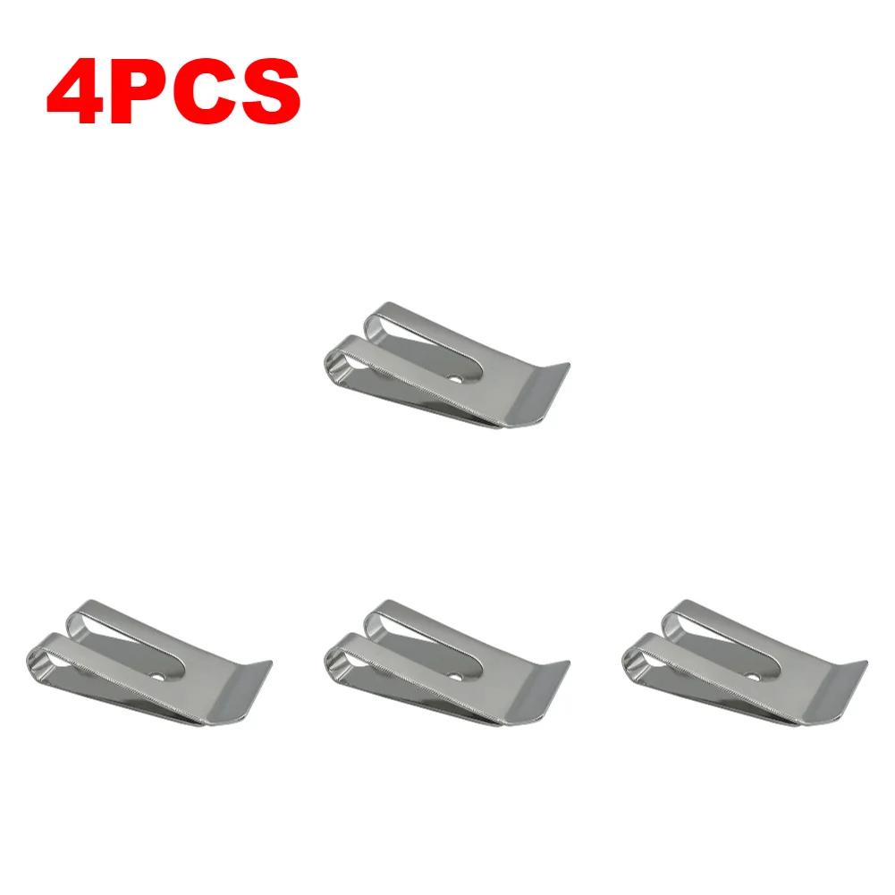1-10PCS Metal Waist Belt Buckles Sheath Clip Clasp Pocket Wallet Wallet Key Hook Stainless Steel Silver Cash Holder Clips Tool