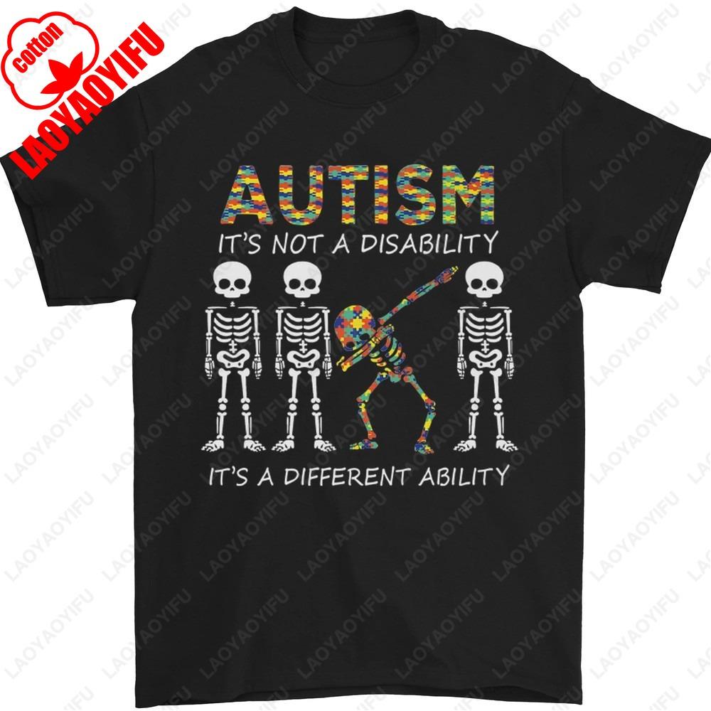 Autism A Different Ability Autistic ASD Mens TShirt Summer Fashion Casual Classic Simple Hipster Style Regular Cotton Tee