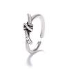Thai Silver Retro Knotted Adjustable Ring for Women - Elegant, Versatile, and Trendy Design