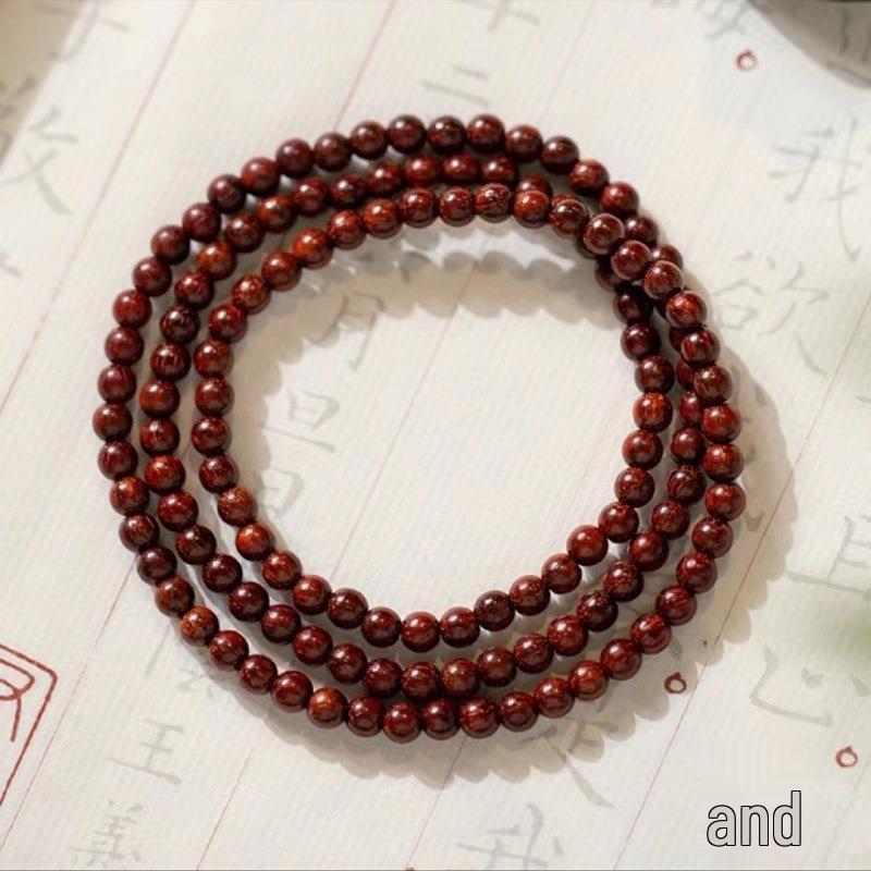 4mm Green Sandalwood & Hetian Jade Bead Bracelet - Ancient & Refined Buddhist Style for Women