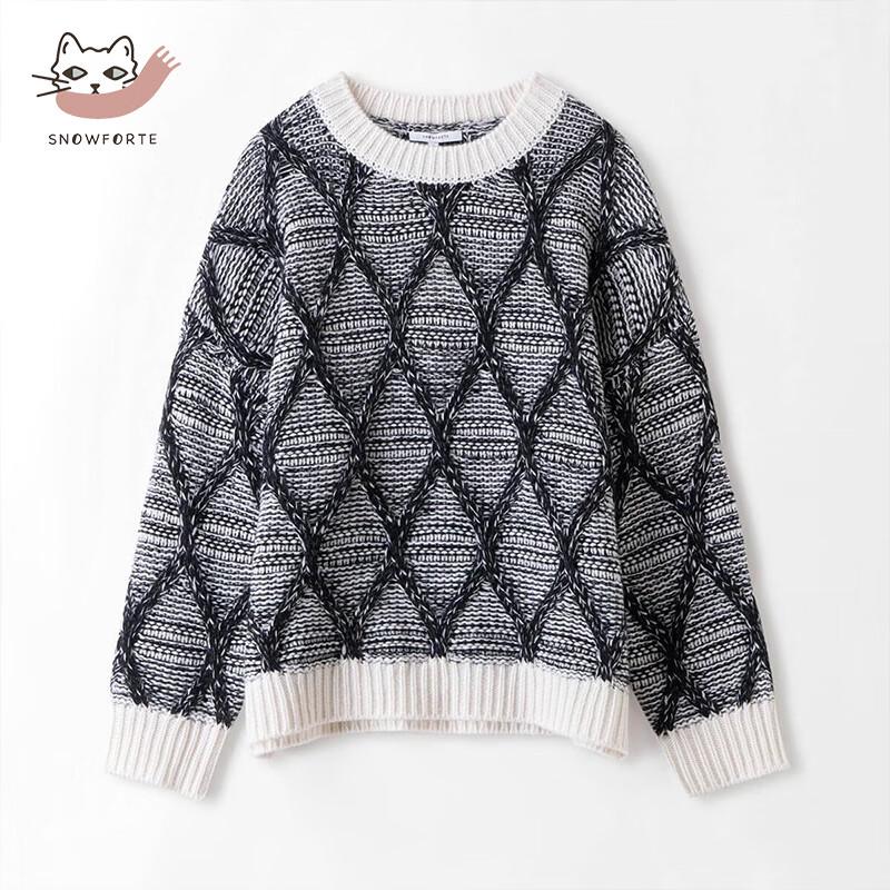 Snoford Women's Argyle Cashmere Blend Sweater