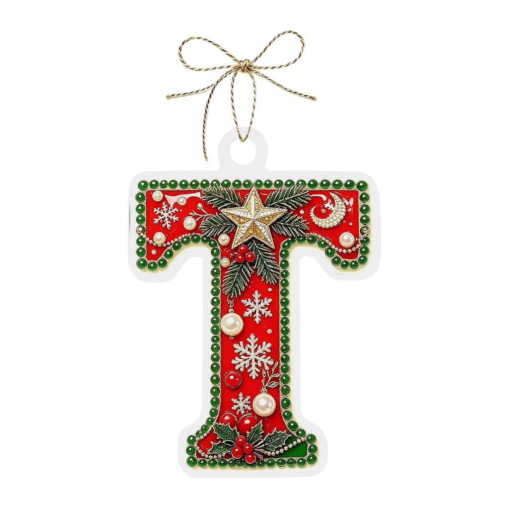 Christmas Themed Acrylic Letter Hanging Ornaments 26 PCS Decorations for Christmas Tree