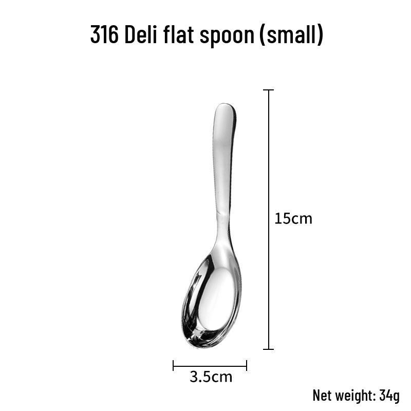 316 Edelstahl Besteckset: Suppenlöffel, Obstgabel, Schöpfkelle, Schaber für westliche Küche