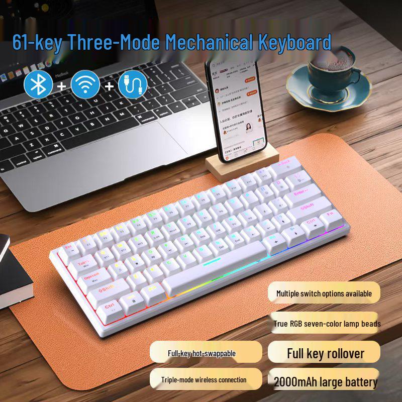 61-Key RGB Backlit Mechanical Keyboard - Portable Gaming & Office Blue Switch