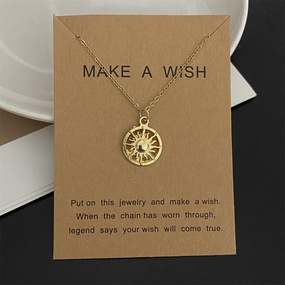 Moon Star Pendant Necklace for Girl Women Golden Color Various Design Link Chain Choker Necklace Gift for Friend Fashion Collar