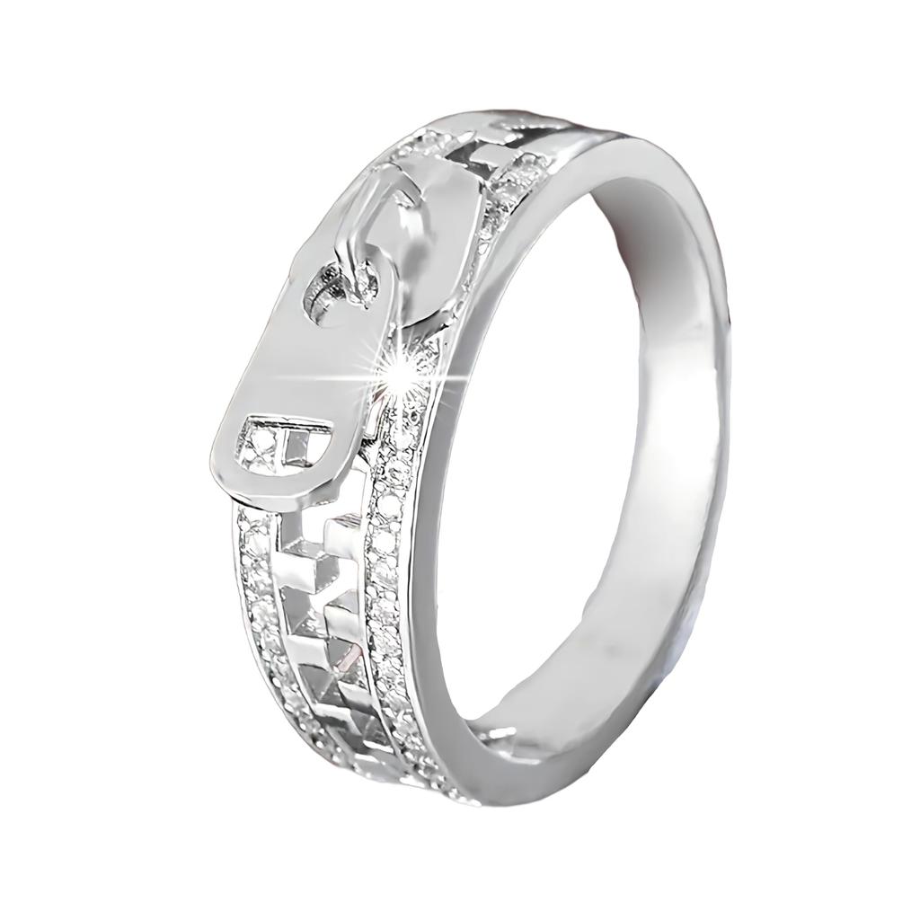 Glidelåsring [uz alotfactory] Ring, Sølv, Herre