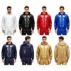 Cortavientos Impermeable para Hombre S-3XL Chaqueta de Lluvia con Capucha Manga Larga Cremallera Frontal con Cordón en la Capucha para Senderismo Pesca Ciclismo
