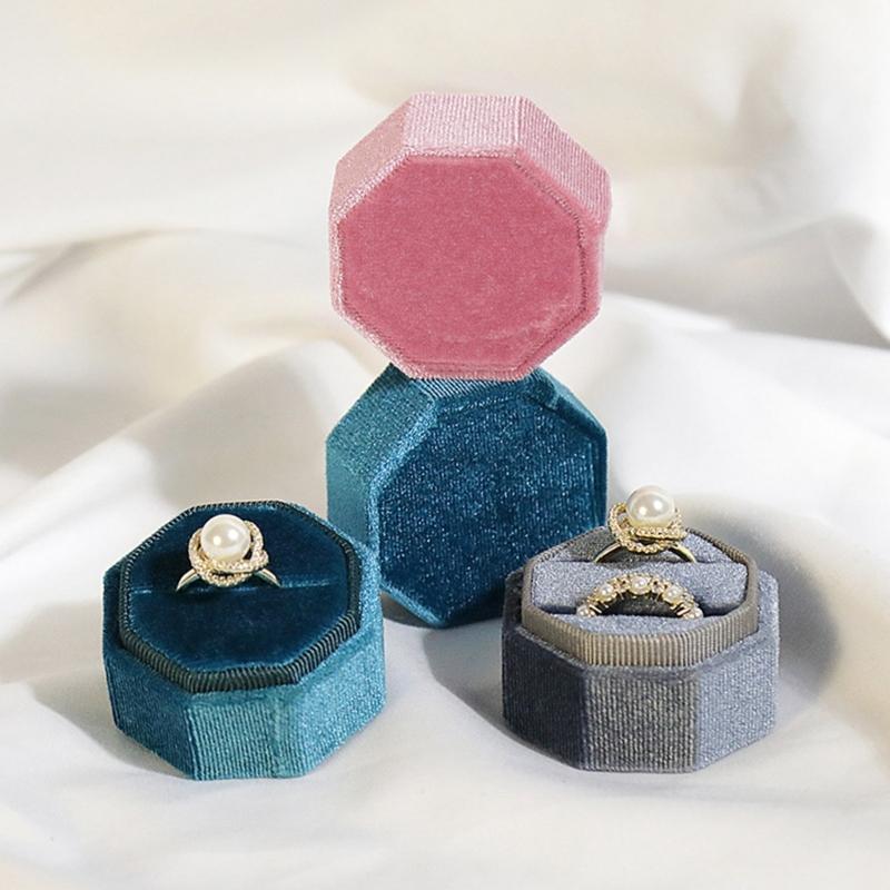 Rings Box Jewelry Box Display Holder Cases Wedding Rings Flannel Material Jewelry Box Perfect Gift for Woman Man Girls