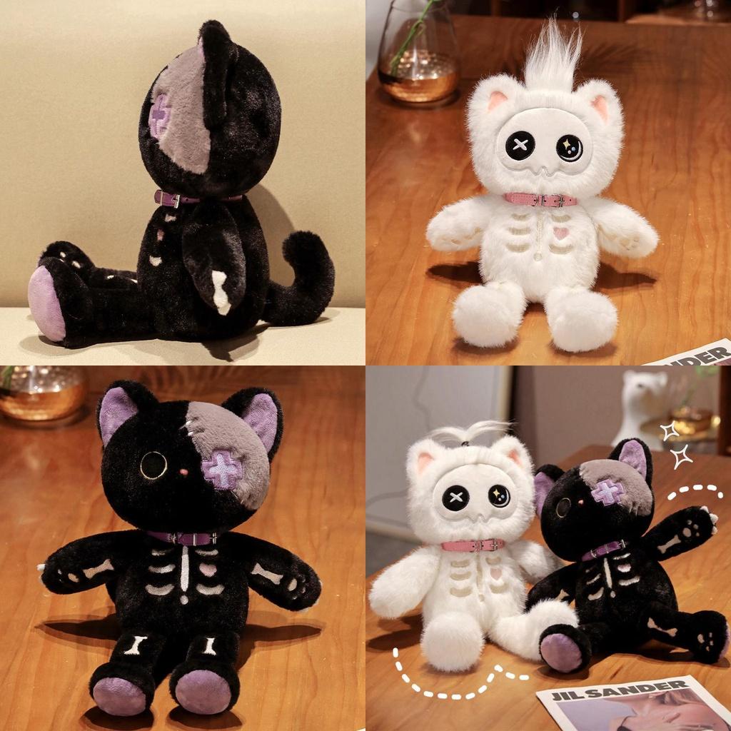 New Stock Skull Cat Plush Toy Glowing And Cute Cartoon Gift For Couples Ideal For Christmas And Valentine's Day