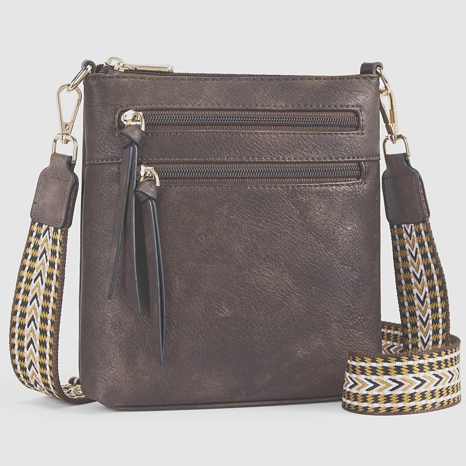 

Wide-Shoulder Bag Geometric Women s Bag, Vintage Minimalist Large Capacity Crossbody Purse кофейный