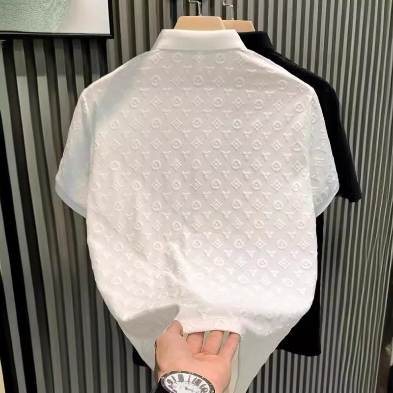2024 Luxurious Jacquard Summer Polo Shirt - Comfortable, Breathable, Slim Fit, Short Sleeve T-Shirt for Men