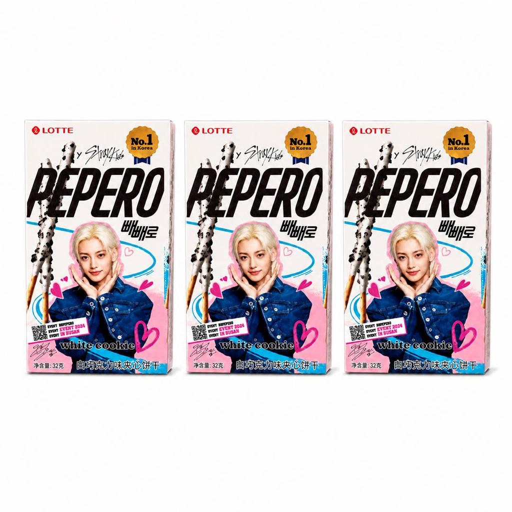 Lotte Pepero Cookie Crunch White Chocolate Biscuit Sticks 32g Boy Group Version Random Shipment