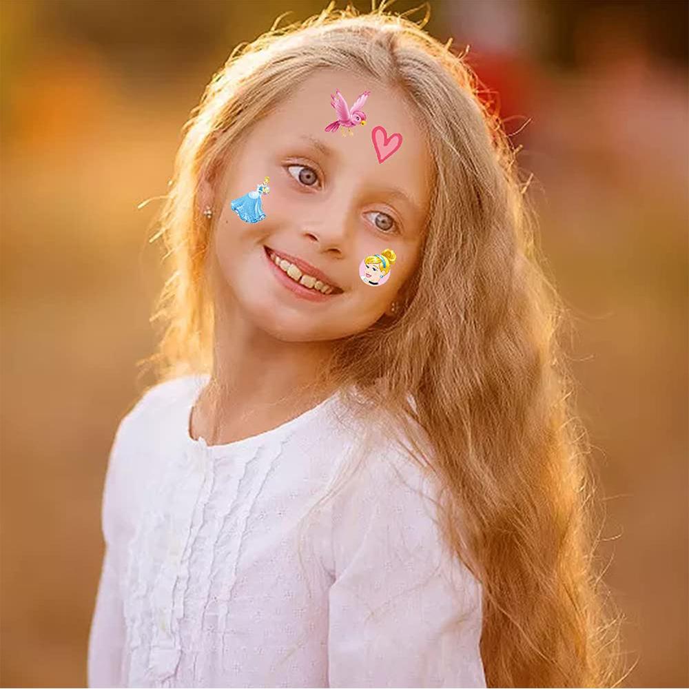 9.5 x 14.5cm Vinyl Paper Cartoon Princesses Stickers Temporary Tattoo For Kids