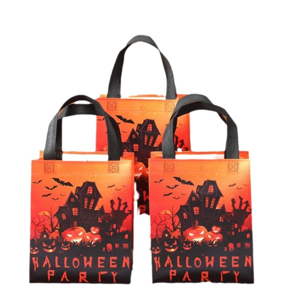 Cartoon Halloween Non-woven Handbag Printed Pumpkin Creative Bag Trendy Halloween Gift Bag  Gifts